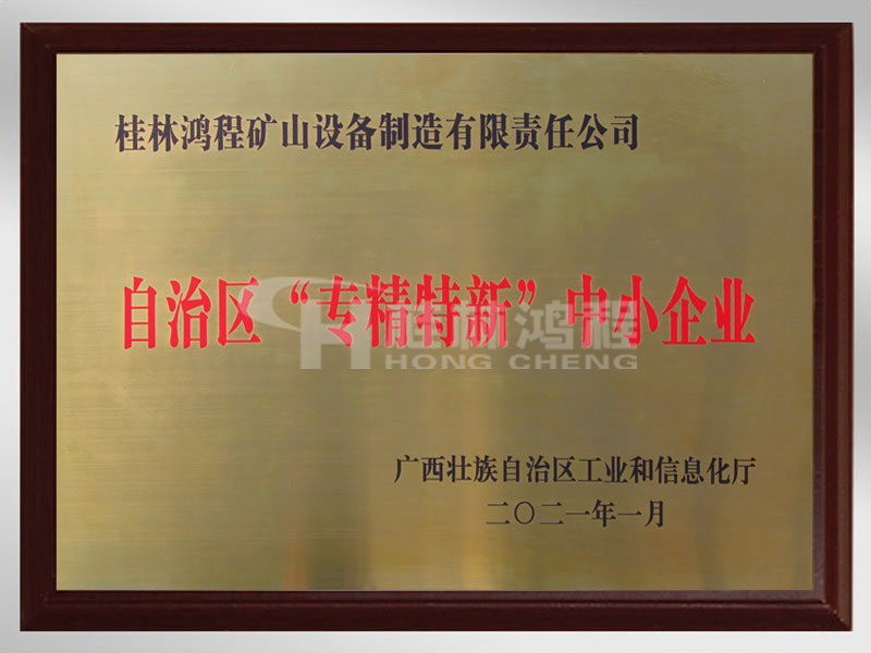 2021年榮獲自治區“專精特新”中小企業
